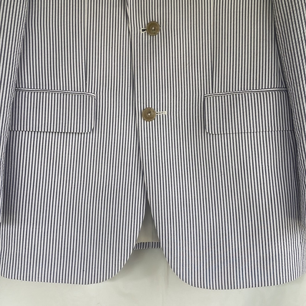 Men’s JoS. A. Bank 1905 NWT Gray/Blue & White Pinstripe Suit Coat Size 36R/30W - Picture 3 of 10
